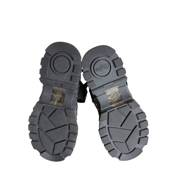 BUFFALO Buckle Strapy Chunky Heel Platform Sandals In Black Size 38 - Picture 5 of 6